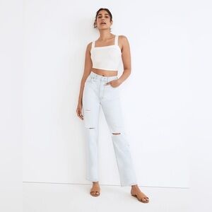 Madewell Perfect‎ Vintage Straight Jeans Pearse Wash Destructed NWT Size 25 (0)